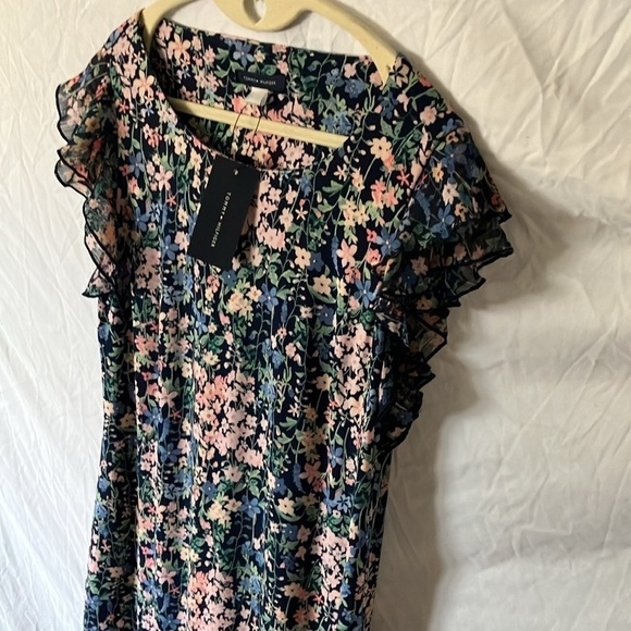 Tommy Hilfiger: Navy Blue/Pink Flower Dress- ruffles- 10 - Picture 7 of 16